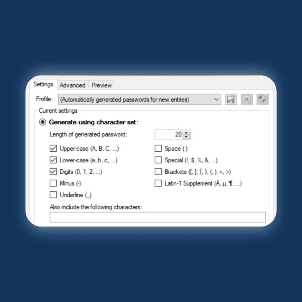 KeePass vous permet de générer des mots de passe forts selon des critères définis